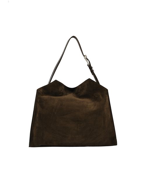 Borsa a spalla Trinity Peach Midi in suede e cuoio Moro ORCIANI | B02231 PEATMO